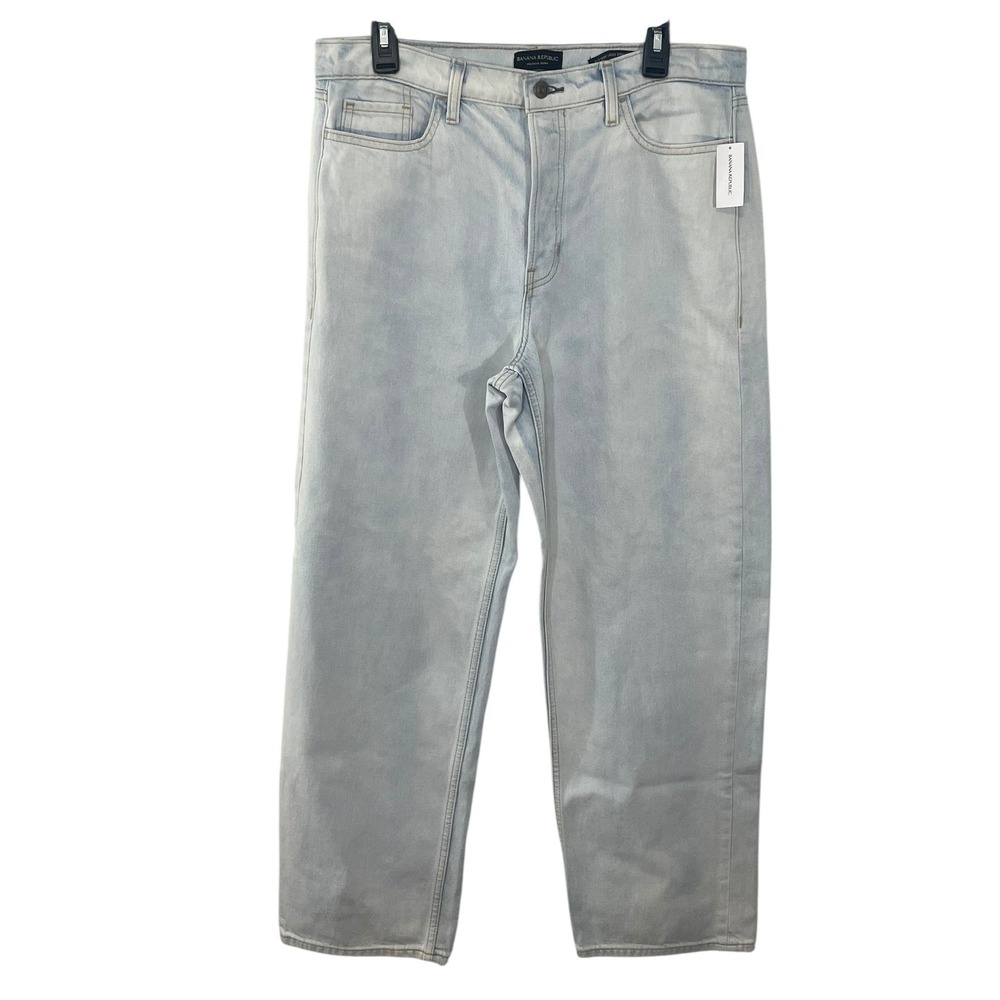 NWT Banana Republic‎ Mid Rise Loose Stovepipe Jeans Light Wash Denim Size 30